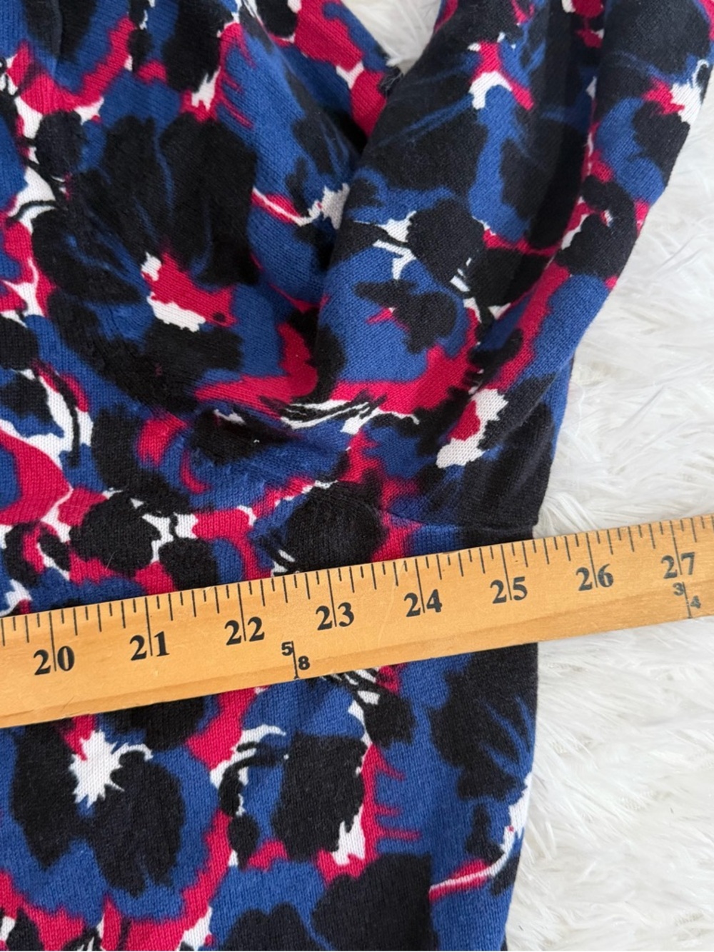 Talbots Womens 3/4 Sleeve Floral Button Up Cardigan Sweater Navy Pink Spring - Picture 4 of 7